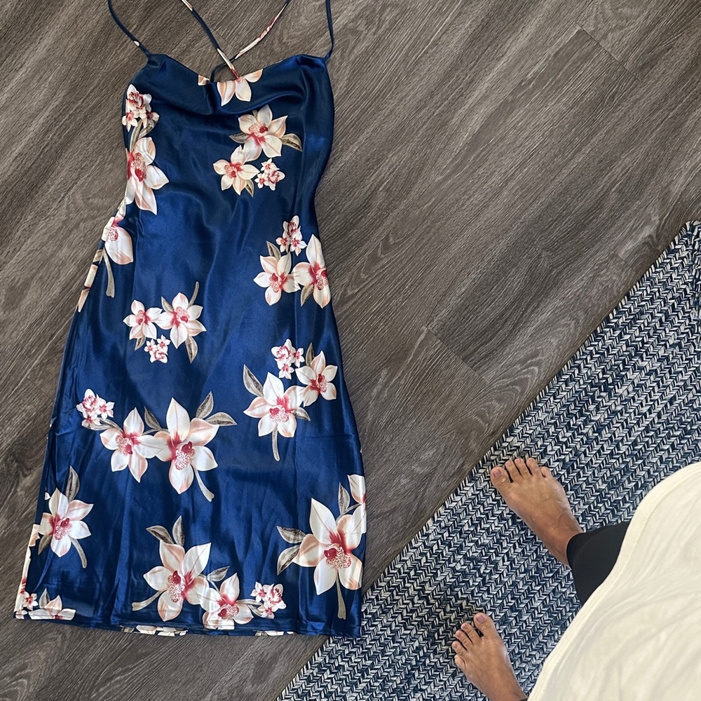 Baltic Born Navy and Coral Floral Dress